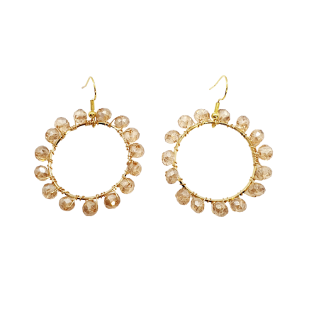 earrings circle with copper wire gold